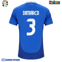 Camisa de Futebol Itália Federico Dimarco #3 Equipamento Principal Europeu 2024 Manga Curta